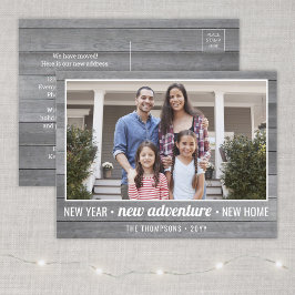 Neues Zuhause Adventure Gray Wood 1 Foto Neue Jahr Feiertagspostkarte