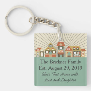 Neues Zuhause bewegte gerade Schlüsselanhänger