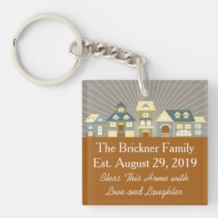 Neues Zuhause bewegte gerade Schlüsselanhänger