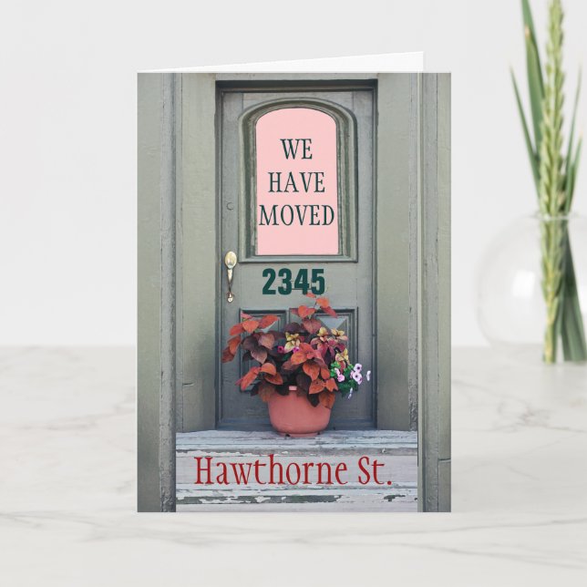 Neues Zuhause bewegten wir " VE Gruß-Karte Ankündigung (Vorderseite)