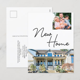 Neues Zuhause Custom Family Foto und Haus Feiertagspostkarte