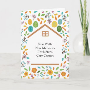 Neues Zuhause Einweihung Florales Design Karte