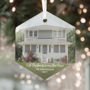 Neues Zuhause Foto Erstes Weihnachten Einfache Wei Ornament Aus Glas