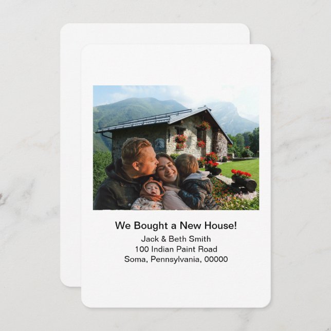 Neues Zuhause-Foto Wir haben die Ankündigung versc (Vorne/Hinten)