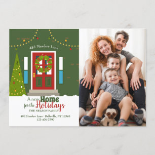 Neues Zuhause für WeihnachtsFoto-Feiertags-Karte Einladung
