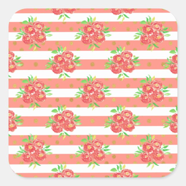 Neues Zuhause-Geschenk Gelbe Blumenjagd Quadratischer Aufkleber (Vorderseite)