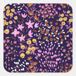 Neues Zuhause-Geschenk Trendy Seamless Floral Quadratischer Aufkleber