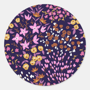 Neues Zuhause-Geschenk Trendy Seamless Floral Runder Aufkleber