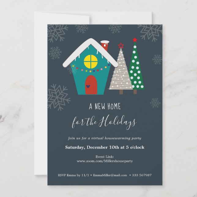 Neues Zuhause Holidays Virtual Housewarming Party Einladung (Vorderseite)