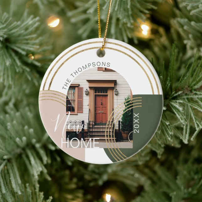 Neues Zuhause Modern Geometric Arch Foto Keramik Ornament (Baum)