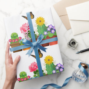 Neues Zuhause Neuer Garten Blumentopf Basteln Geschenkpapier