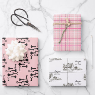 Neues Zuhause-Pink-Sortiment an Verpackungspapierb Geschenkpapier Set