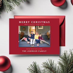 Neues Zuhause Rotes Frohe Weihnachten Foto Feierta