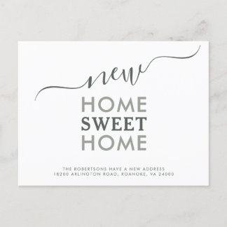 Neues Zuhause Süßes Zuhause Moderne Typografie Umz Ankündigungspostkarte