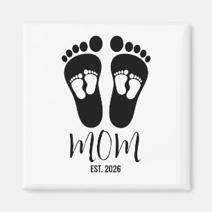 Neues Zwillingsmama-Baby-Fußabdrücke-Script-Est-Da Magnet