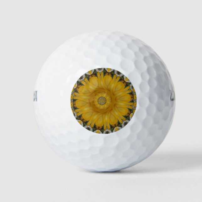 Neueste afrikanische Traditionelle Sonnenblumenkun Golfball (Vorderseite)