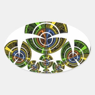 Neueste edgy African Maasai Tribal Kultur Muster Ovaler Aufkleber