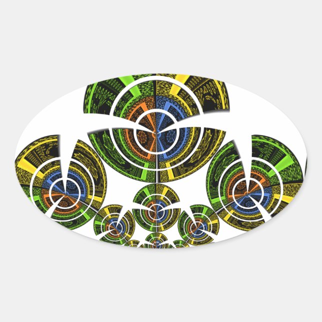 Neueste edgy African Maasai Tribal Kultur Muster Ovaler Aufkleber (Vorderseite)