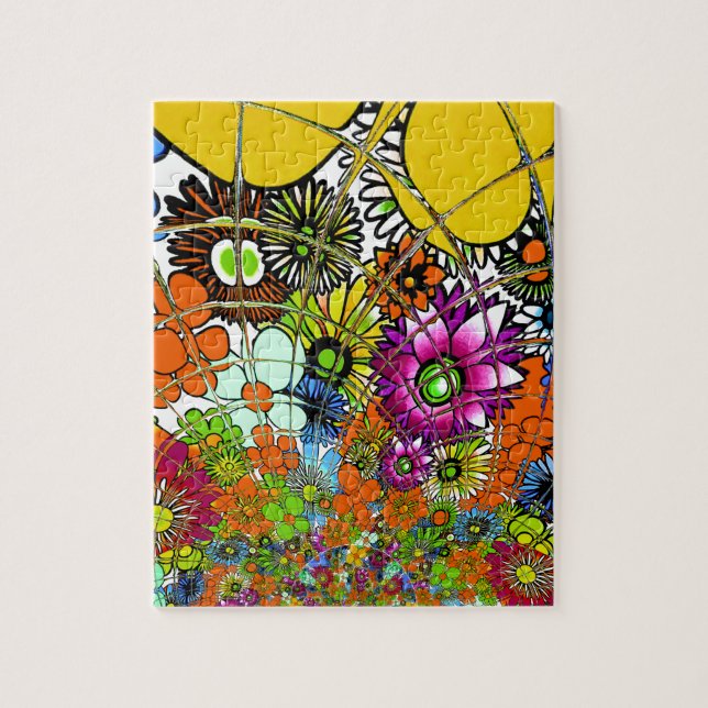 Neueste farbenfrohe phantastische Blumenmuster Des Puzzle (Vertikal)