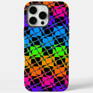 Neueste kantige farbenfrohe karierte Regenbogen-Mu iPhone 16 Pro Max Hülle