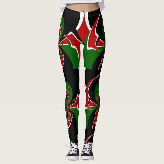 Neueste Kenia Schöne Nationalfarben Leggings (Vorderseite)