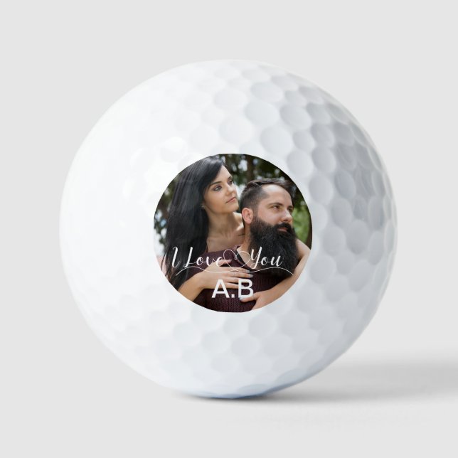 Neueste Pflege und Liebe Romantisches Foto Golfball (Vorderseite)
