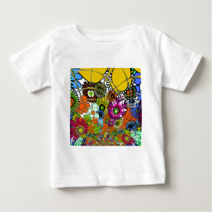 Neueste Phantastische Blumenmuster Design Kunst Baby T-shirt
