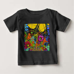 Neueste Phantastische Blumenmuster Design Kunst Baby T-shirt