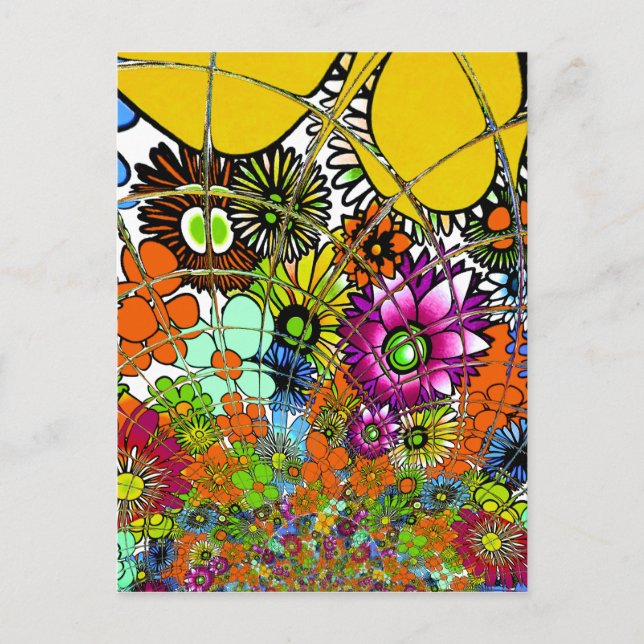 Neueste Phantastische Blumenmuster Design Kunst Postkarte (Vorderseite)