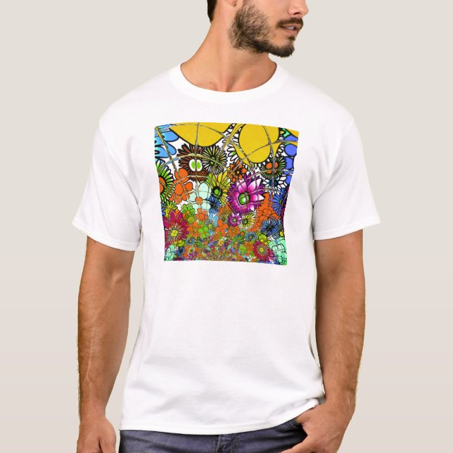 Neueste Phantastische Blumenmuster Design Kunst T-Shirt (Vorderseite)
