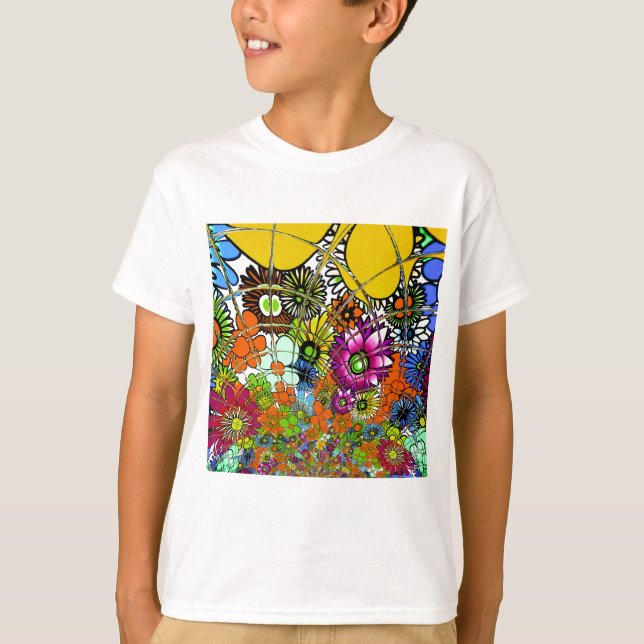 Neueste Phantastische Blumenmuster Design Kunst T-Shirt (Vorderseite)