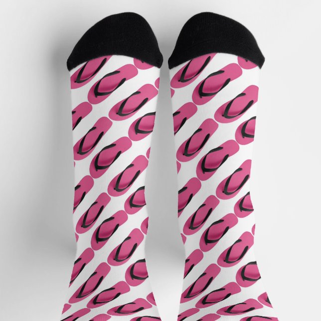 Neueste rosa Flip Flops Design Crew Socks Socken (Oben)