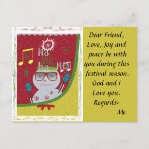 Neueste Santa HoHo Liebe Joy and Peace Cards Feiertagspostkarte