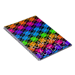 Neueste schöne Regenbogenfarben mit Schachbrettmus Notizblock
