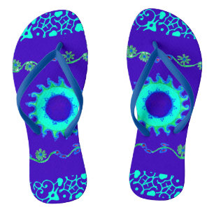Neueste Sommerzeit elegante blaue klassische Blume Flip Flops