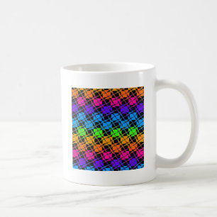 Neuestes Edgy Colorful Checkered Rainbow-Muster Kaffeetasse