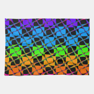 Neuestes Edgy Colorful Checkered Rainbow-Muster Küchentuch