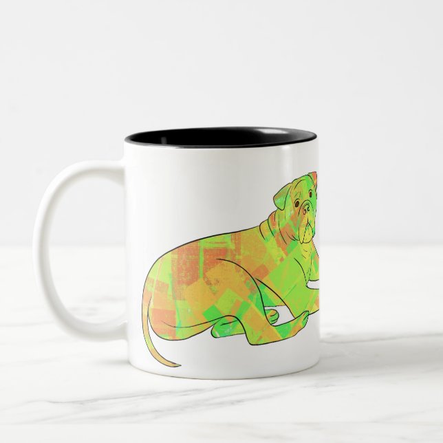 Neufassung von Bullmastiff Zweifarbige Tasse (Links)