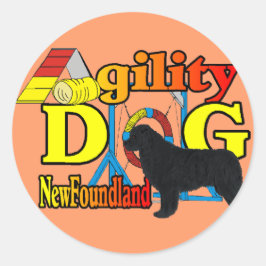Neufundland_Agility Geschenke Runder Aufkleber