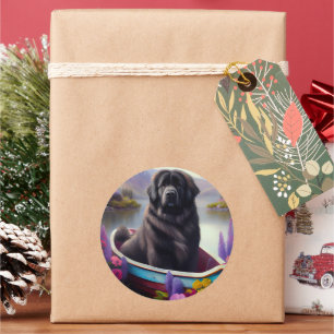 Neufundland auf einem Paddel: Ein Landschaftliches Runder Aufkleber