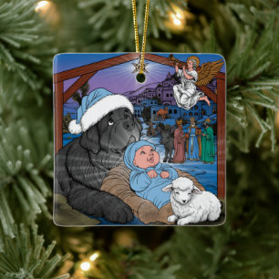 Neufundland Baby Jesus Keramikornament