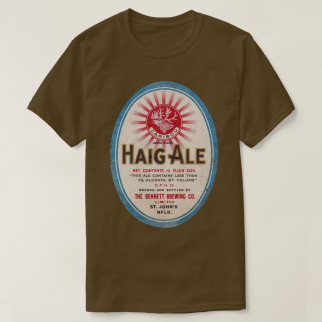 Neufundland Beer Label Haig Ale T T-Shirt (Design vorne)