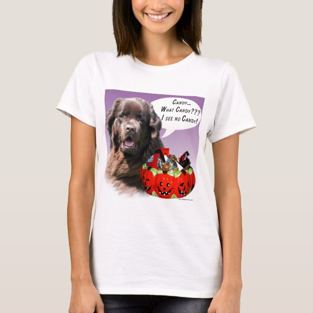 Neufundland (braun) Halloween Candy T-Shirt (Vorderseite)