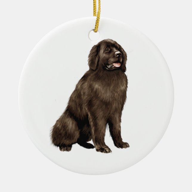 Neufundland - braune Sitze Keramikornament (Vorne)