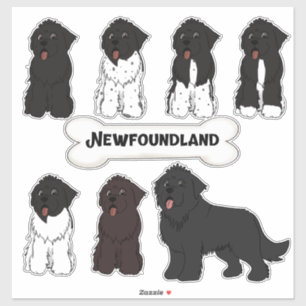 Neufundland-Cartoon-Dog-Sticker-Set Aufkleber