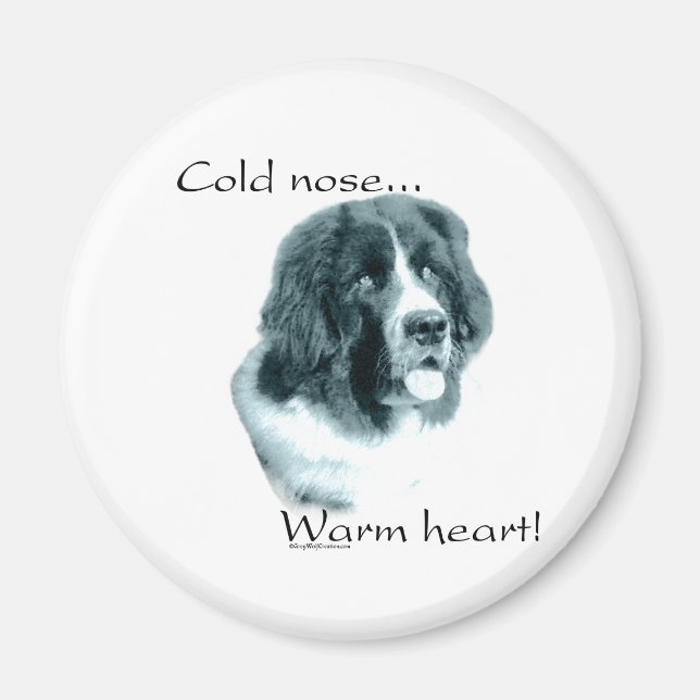 Neufundland Cold Nose Warmes Herz - Magnet (Vorne)