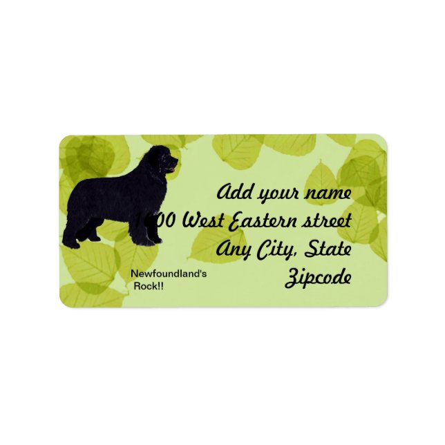 Neufundland - Design grüner Blätter Adressaufkleber (Vorne)