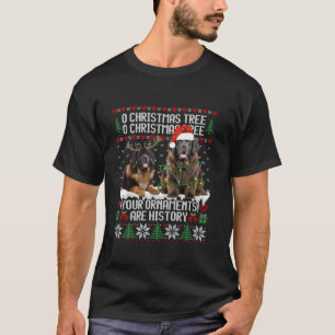 Neufundland Dog Christmas Tree Lights Welppy Dog L T-Shirt