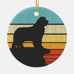 Neufundland Eigentümer Retro Vintag Doppy Puppy Lo Keramik Ornament
