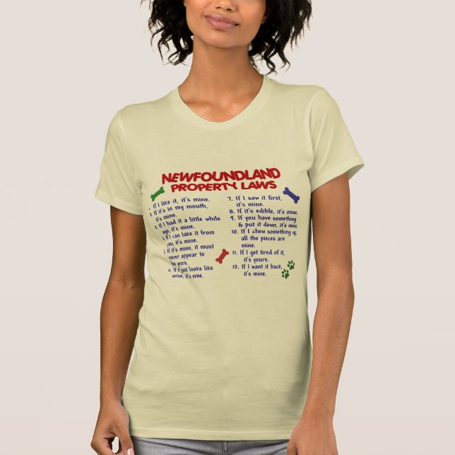 NEUFUNDLAND-Eigentums-Gesetze 2 T-Shirt (Vorderseite)